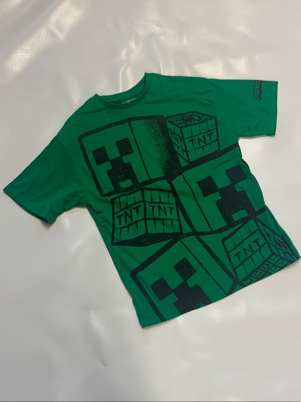 Kids Green Graphic Minecraft  T-Shirt